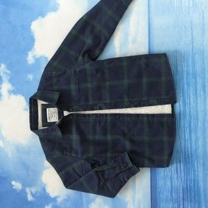 Boys 5A plaid shirt Sherpa-lined